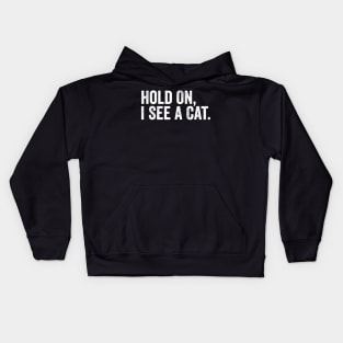 Hold On I See A Cat Kids Hoodie